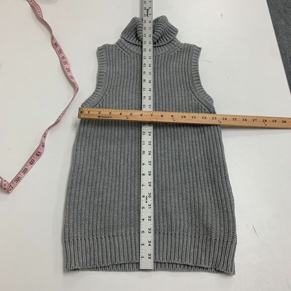 Michael Kors Sleeveless Funnel Neck Sweater Womens 2XS Grey Chunky Knit Stretch - Picture 8 of 15